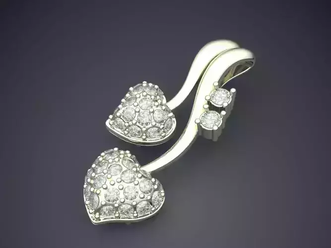 Heart-shaped Pendant With Diamonds 254