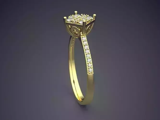 Thin Engagement Ring With Diamonds 2537
