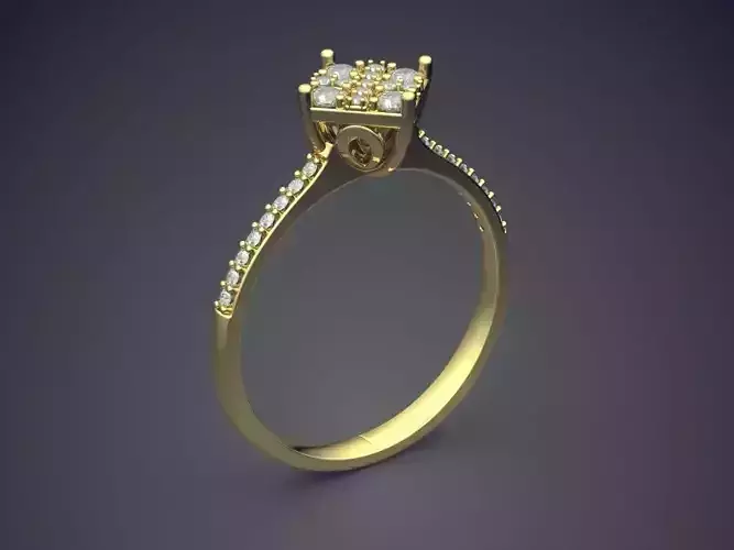 Thin Engagement Ring With Diamonds 2537