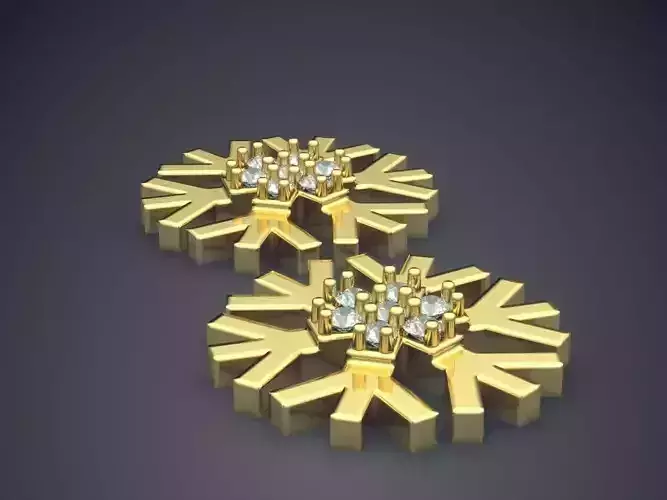Snowflake Earrings With Diamonds 2532