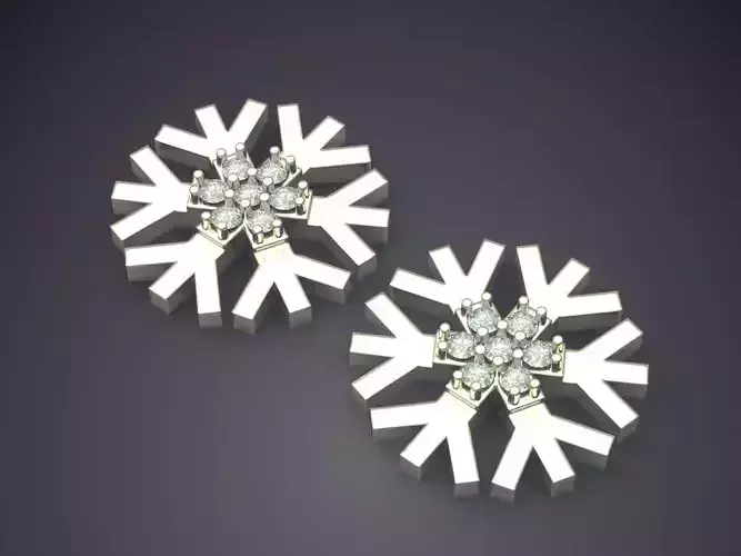 Snowflake Earrings With Diamonds 2532