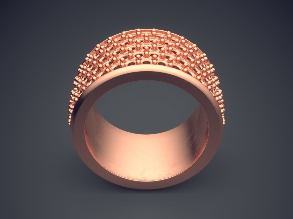 Thick Textured Man Ring 3D print model_2