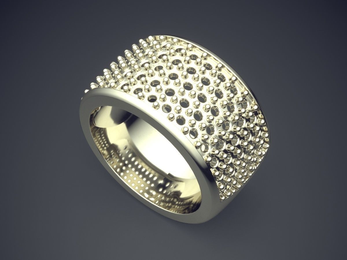 Thick Textured Man Ring 3D print model_1