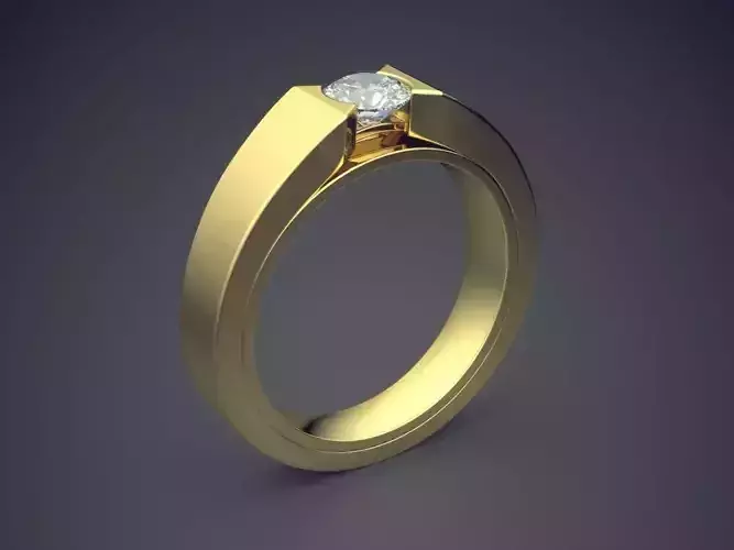 Ring With Small Diamond 2527 3D print model
