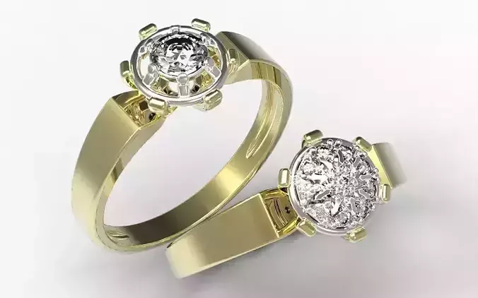 Gold rings with diamonds 25