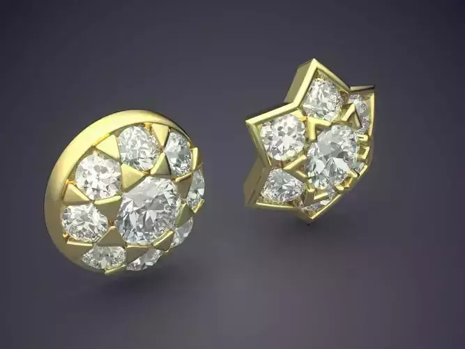 Unique Different Shapes Fashionable Diamond Earrings