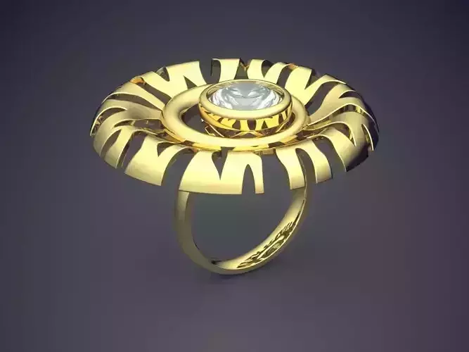 Unique Design Textured Diamond Ring
