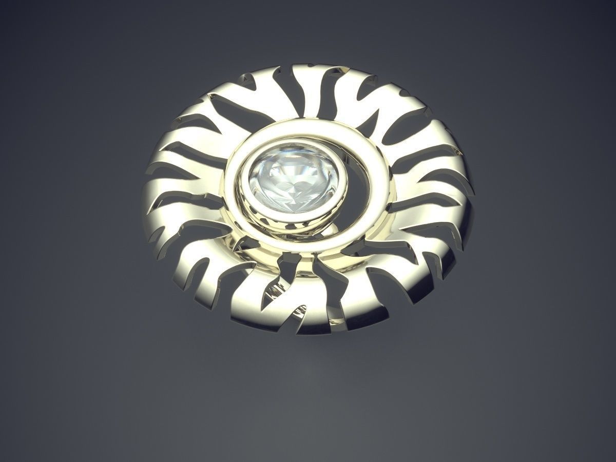 Unique Design Textured Diamond Ring 3D print model_1