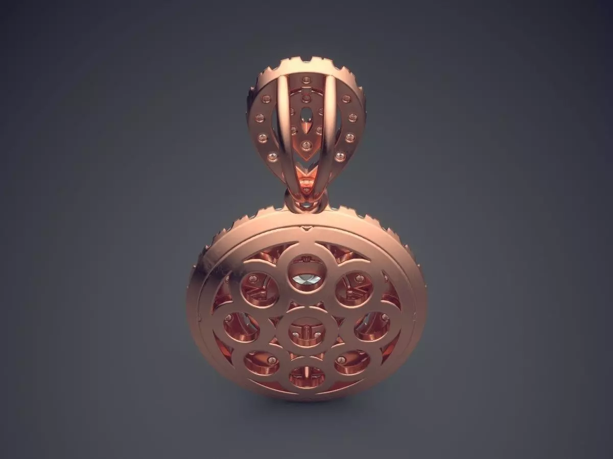 Luxurious Pendant With Tiny Diamonds 2501 3D print model_2
