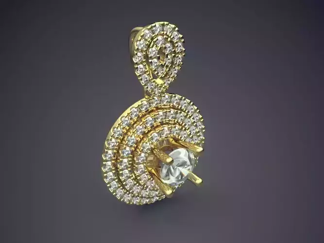 Luxurious Pendant With Tiny Diamonds 2501 3D print model