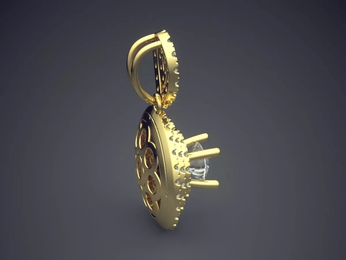 Luxurious Pendant With Tiny Diamonds 2501 3D print model_3