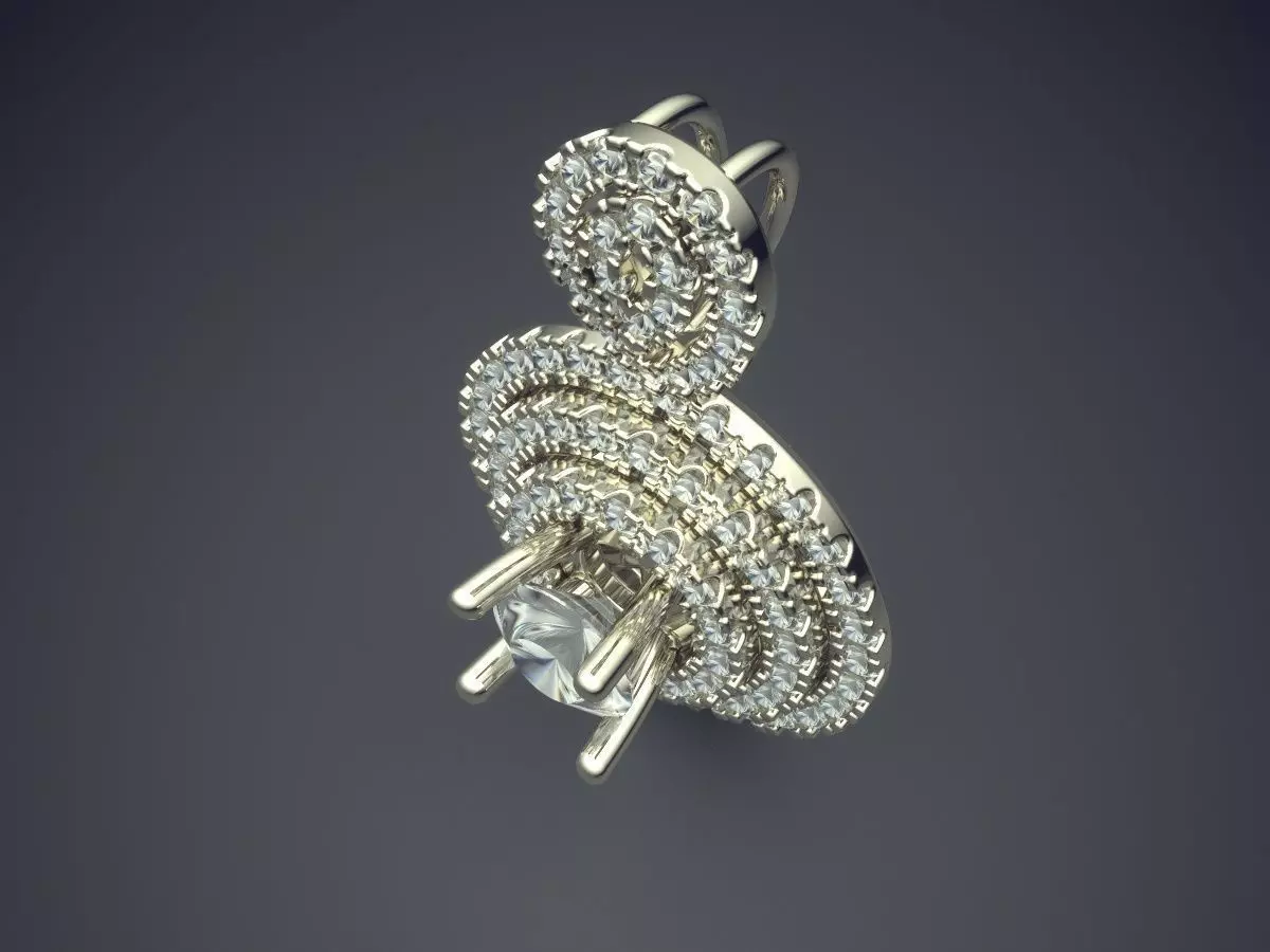 Luxurious Pendant With Tiny Diamonds 2501 3D print model_1