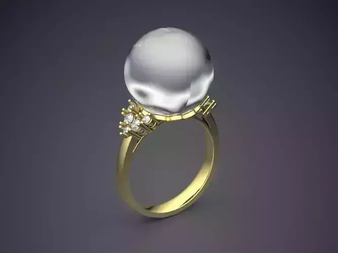 Gorgeous Impressive Pearl Ring 3D print model