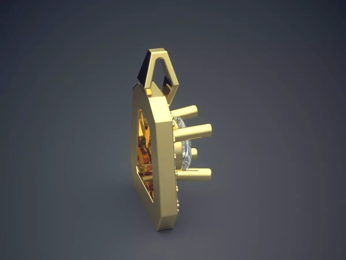 Pendant With Diamonds 2497 3D print model_3