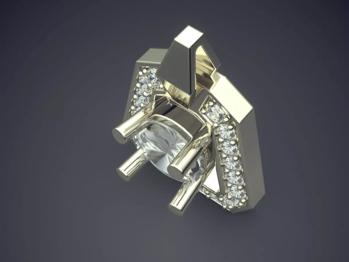 Pendant With Diamonds 2497 3D print model_1