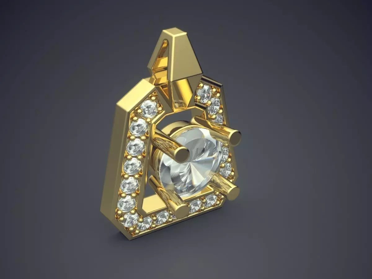 Pendant With Diamonds 2497 3D print model_0