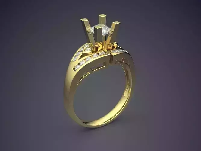 Glamorous Engagement Ring with Diamonds