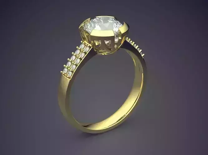 Classic Gorgeous Engagement Ring with Diamonds
