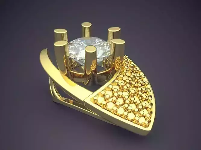 Unique Detailed Pendant With Diamonds 2483 3D print model