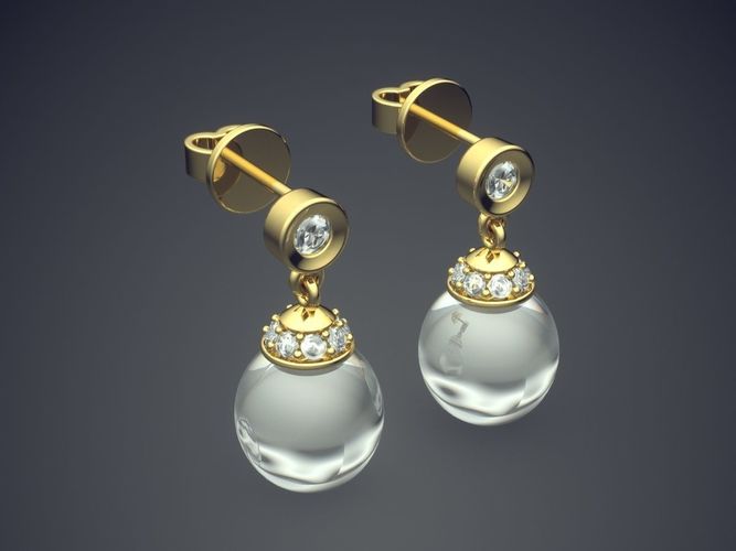Lovely Pearl Earrings for Women  3D print model