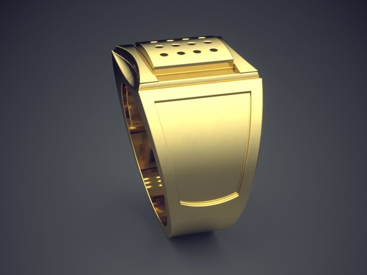 Unique Elegant Elite Precious Thick Man Ring 3D print model_3