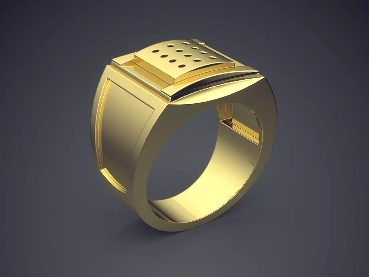 Unique Elegant Elite Precious Thick Man Ring 3D print model_0
