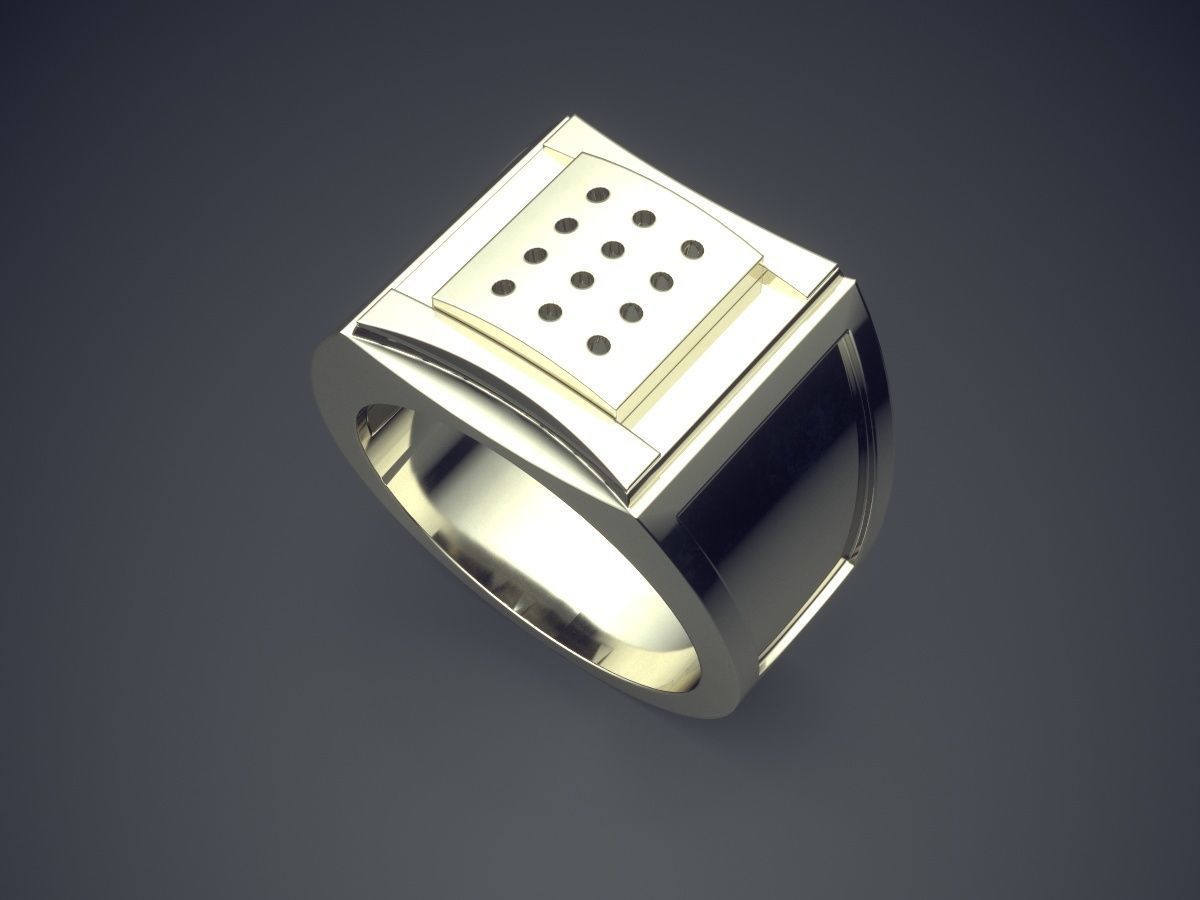 Unique Elegant Elite Precious Thick Man Ring 3D print model_1