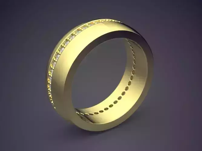 Thick Ring With Tiny Diamonds 2466 3D print model