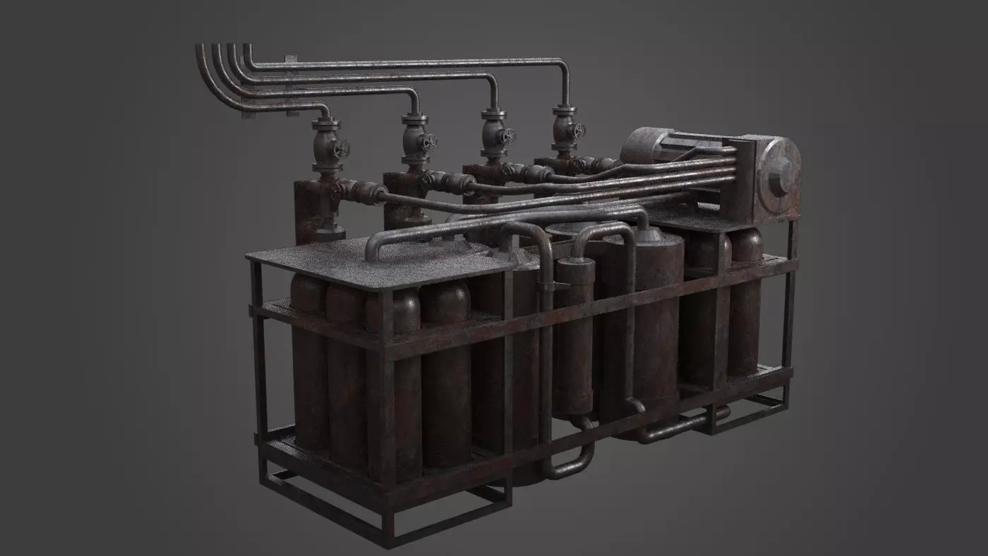 Factory Element - Gas Exchange Low-poly 3D model_0