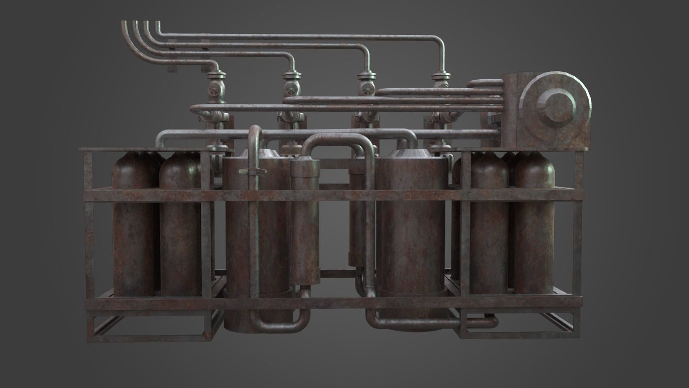 Factory Element - Gas Exchange Low-poly 3D model_1