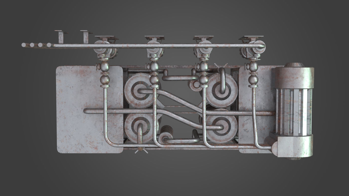 Factory Element - Gas Exchange Low-poly 3D model_4