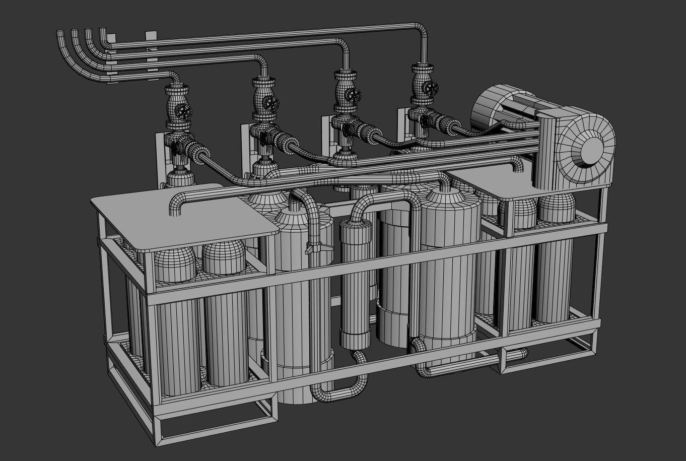 Factory Element - Gas Exchange Low-poly 3D model_5