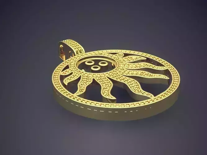 Amazing Design Sun Pendant with Diamonds