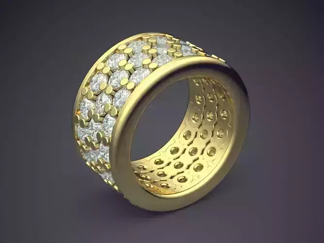 Elegant Textured Thick Man Ring