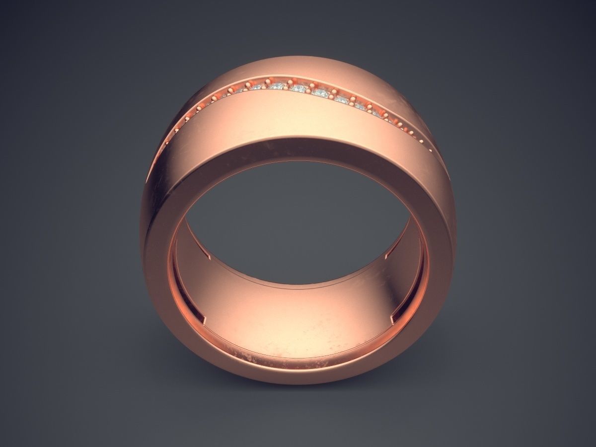 Simple Minimalistic Lovely Engagement Ring with Small Diamonds 3D print model_2