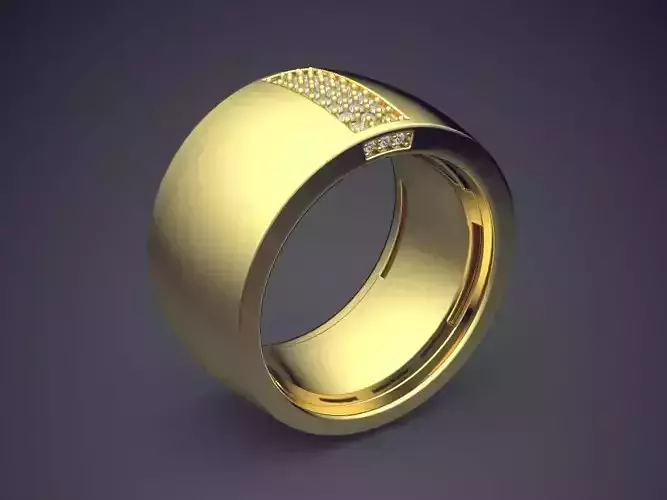 Thick Ring With Tiny Diamonds 2449 3D print model
