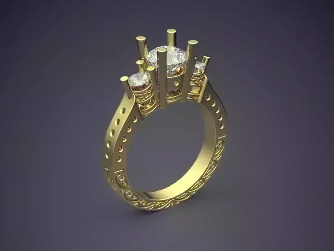 Dainty Engagement Ring with Small Diamonds