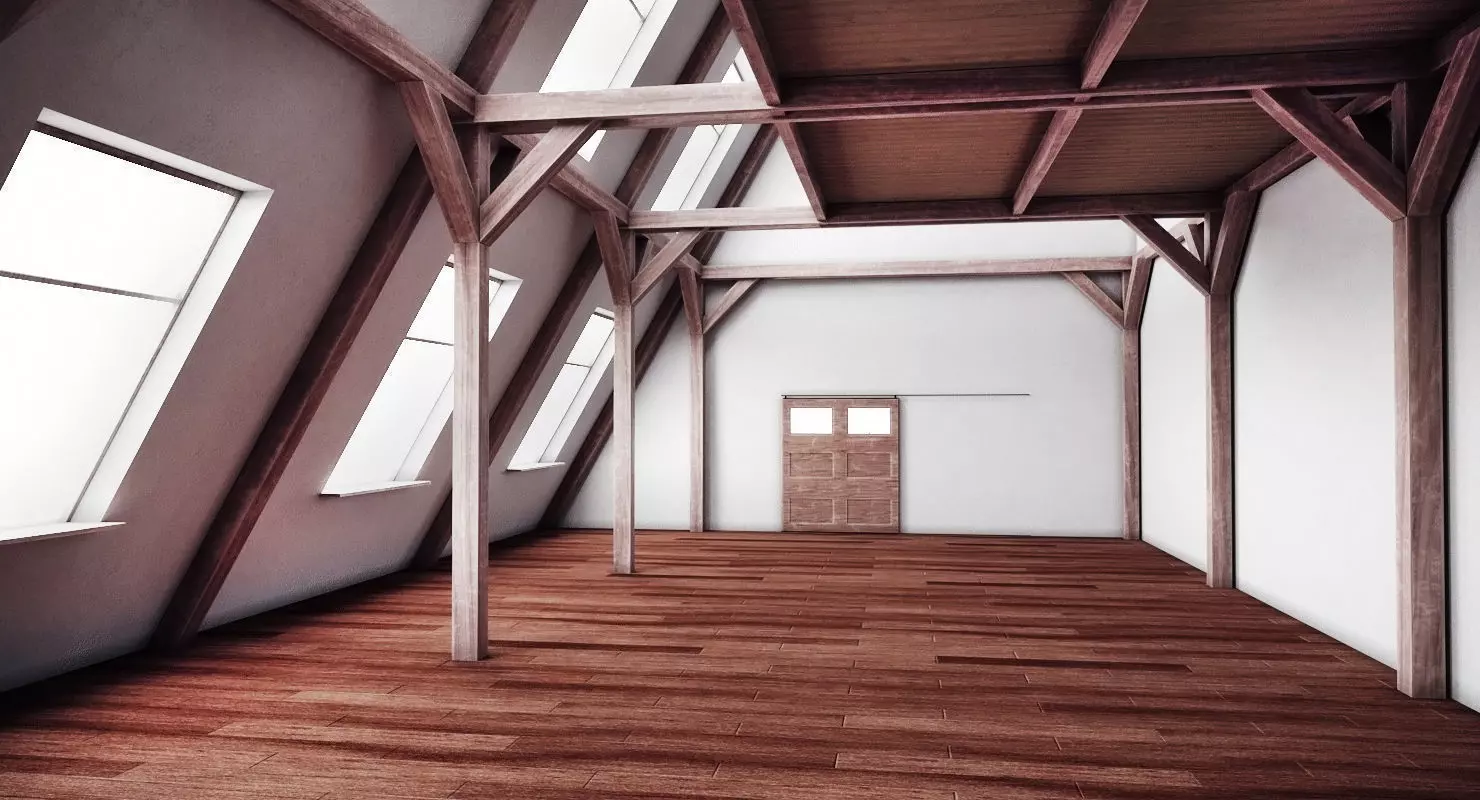Angles Wood Interior Low-poly 3D model