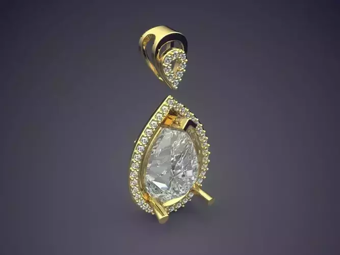 Drop Shape Pendant With Diamonds 2432