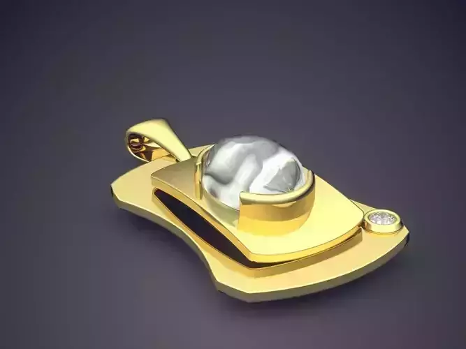 Very Pretty Pearl Plate Pendant