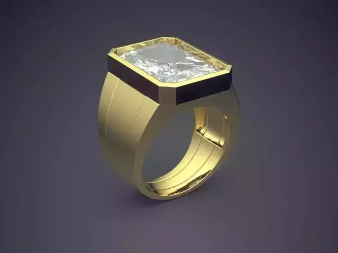 Thick Ring With Huge Diamond 2429 3D print model