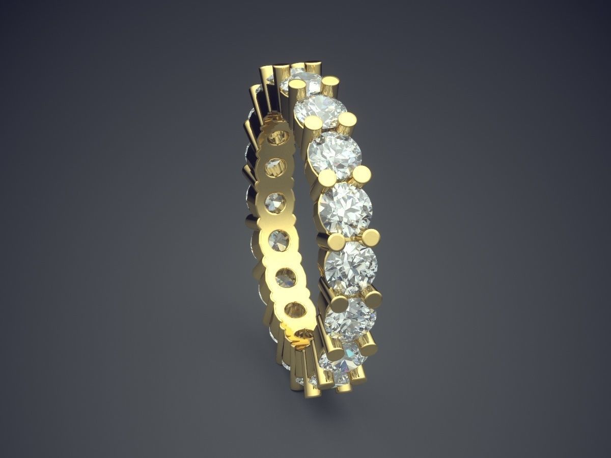 Fancy Luxurious Ring With Diamonds on the Rim 3D print model_3