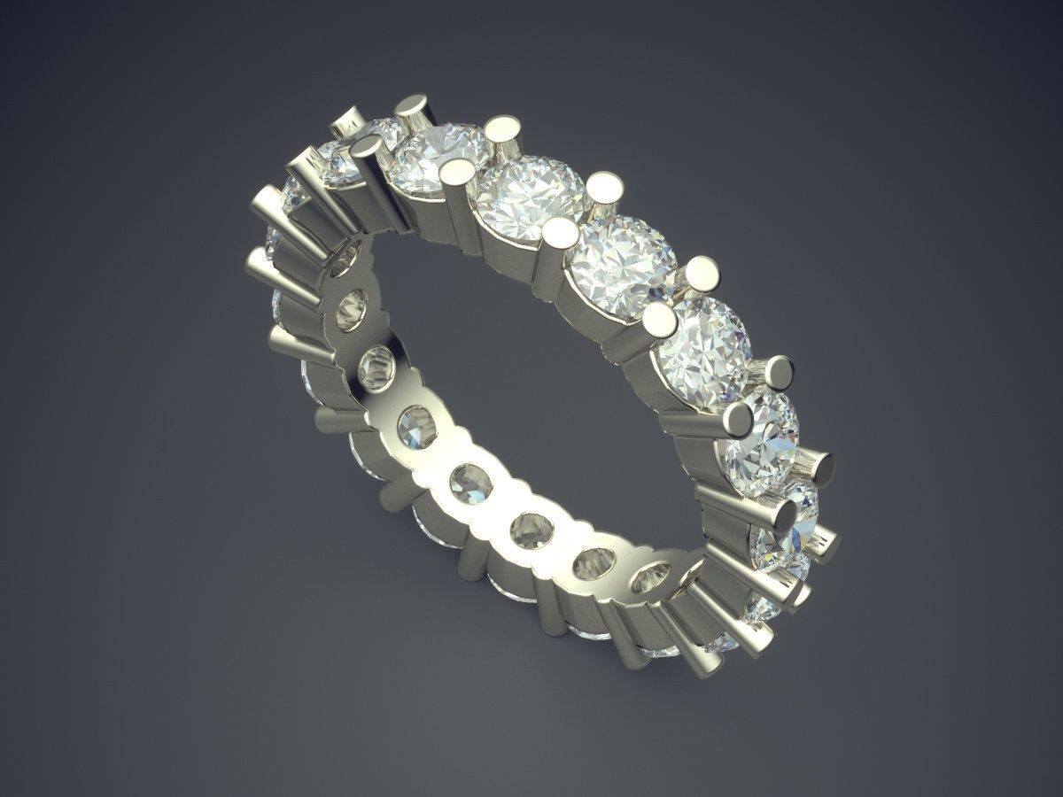 Fancy Luxurious Ring With Diamonds on the Rim 3D print model_1