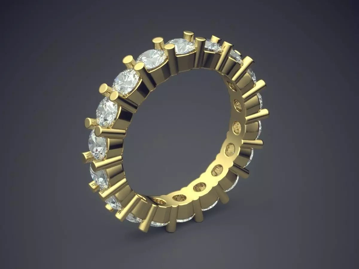 Fancy Luxurious Ring With Diamonds on the Rim 3D print model_0
