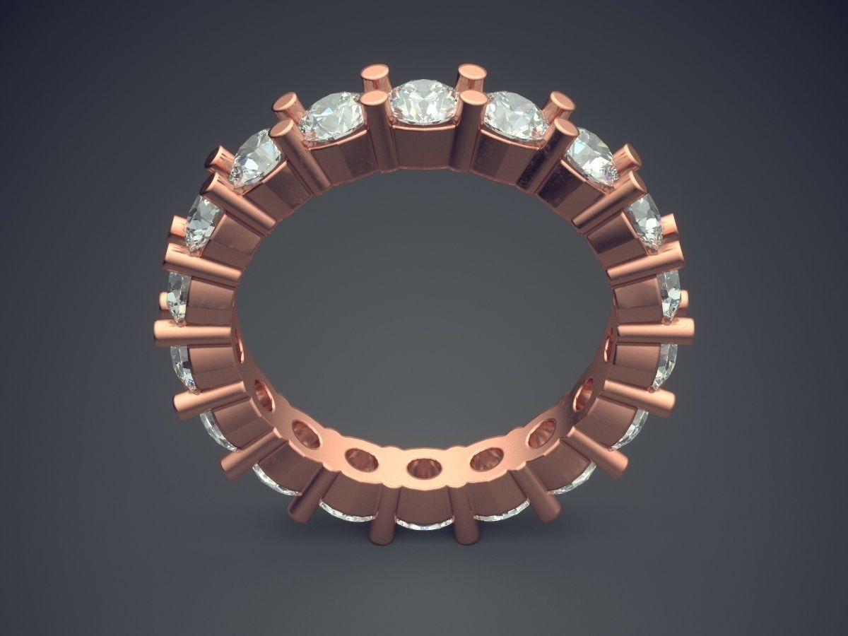 Fancy Luxurious Ring With Diamonds on the Rim 3D print model_2