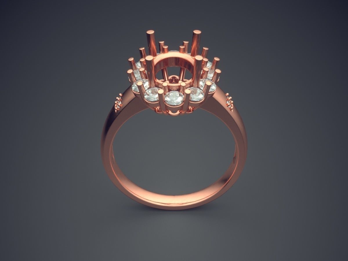 Simple Classic Golden Engagement Ring 3D print model_2