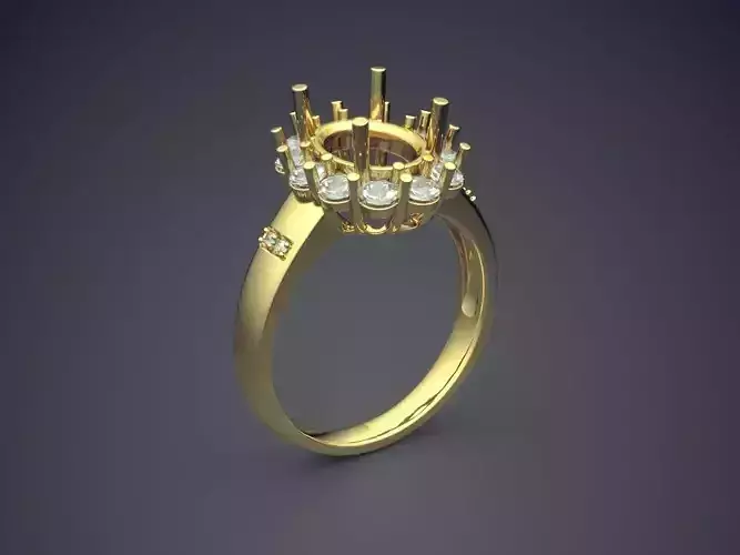 Simple Classic Golden Engagement Ring