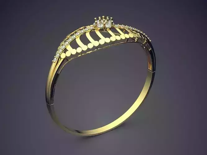 Curved Bracelet With Tiny Diamonds 2400