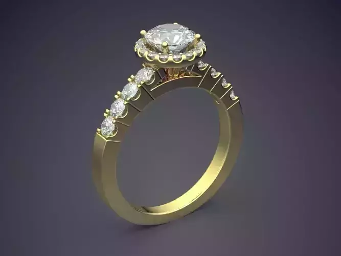 Subtle Engagement Ring With Diamonds on the Rim
