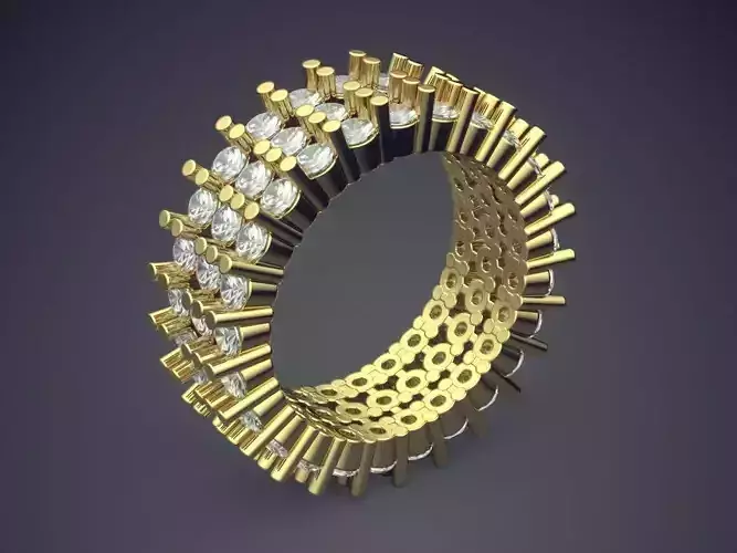 Fancy Extravagant Ring With Diamonds on the Rim